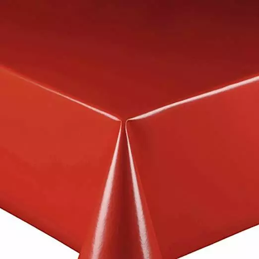 PVC Tischdecke UNI Rot Wachstuch · Eckig · Länge & Breite wählbar · abwaschbar