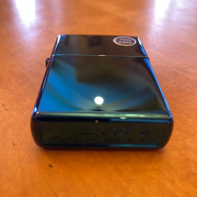 Genuine Zippo Sapphire Blue windproof Lighter CASE ONLY No Insert/Box 3