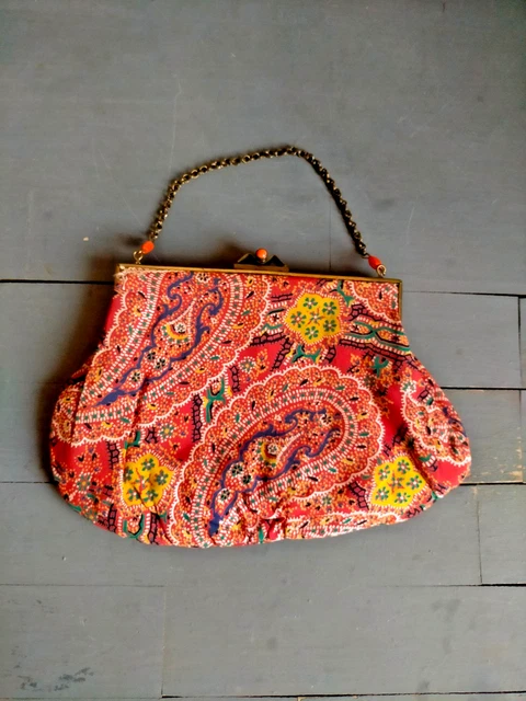 Sac Lancaster Tissu Et Imitation Cuir Vieux Rose - Occasion - Dimensions 35x21x7,5 Cm - Style Sac De Jour épaule