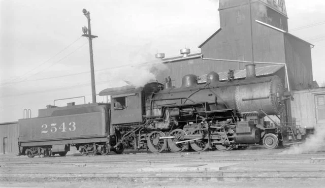 AT&SF SANTA FE Railroad locomotive engine No. 2543 type 2-8-0 OLD TRAIN ...
