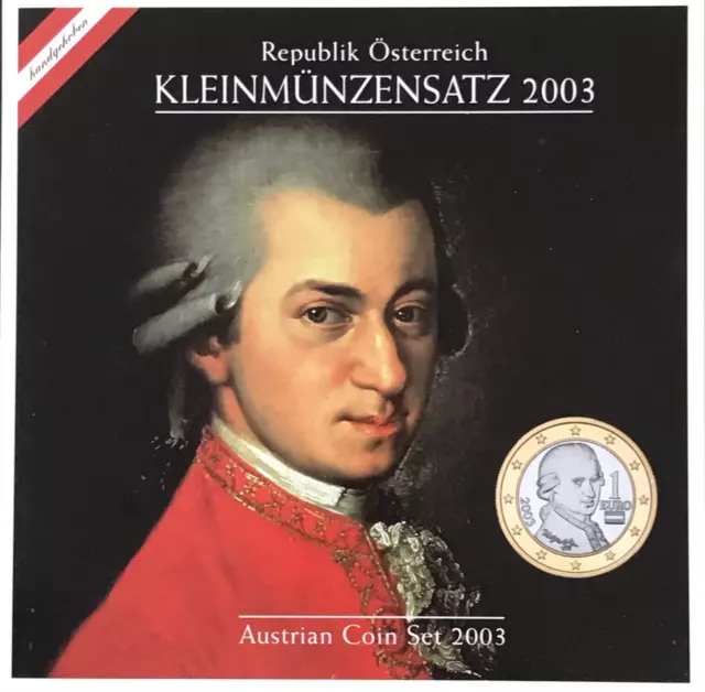 Österreich: Offizieller Kleinmünzen- / Kursmünzensatz (KMS) 2003: Mozart