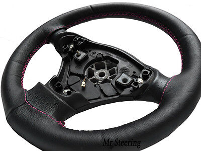 For Fiat Idea Real Italian Leather Steering Wheel Cover 2003-2012 Pink Stitching