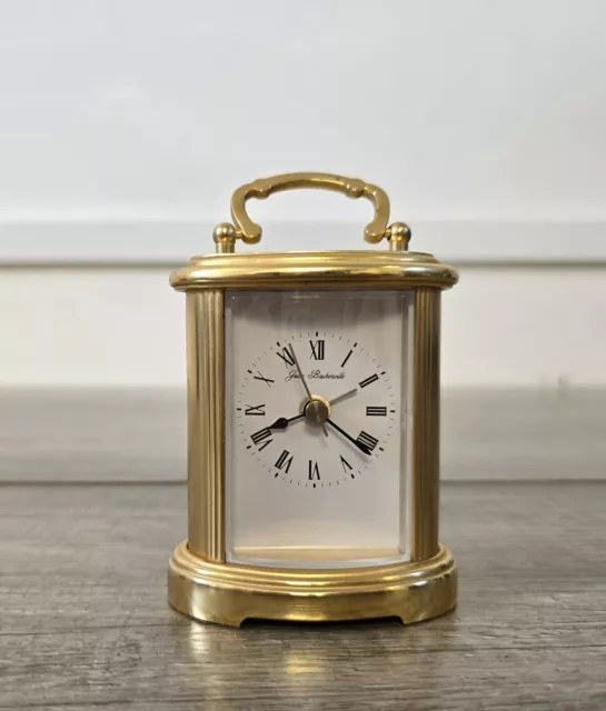 Heavy Small Brass Carriage Alarm Clock Vintage Working