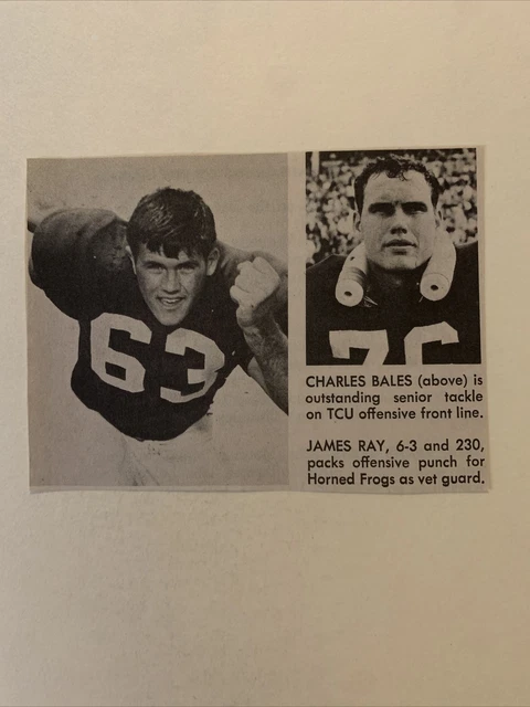 CHARLES BALES JAMES Ray TCU Horned Frogs 1969 S&S Football Pictorial CO