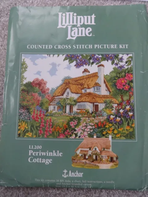 Anchor Lilliput Lane Counted Cross Stitch Picture kit LL200 Periwinkle cottage