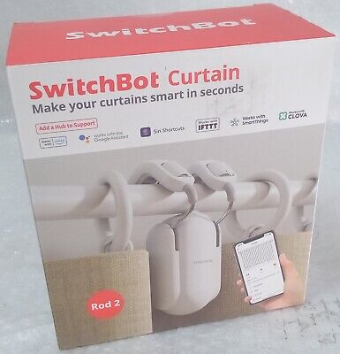 SwitchBot Curtain Rod 2 Automatic Curtain Opener Robot with Scheduler, Touch&Go