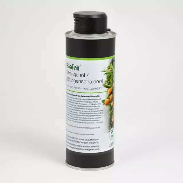 Orangenöl / Orangenschalenöl, ätherisch, 100% naturrein, kaltgepresst - 250 ml