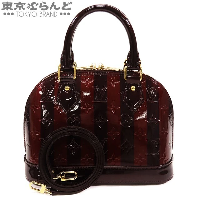 LOUIS VUITTON MONOGRAM VERNIS RAYURE ALMA BB M91700 Pattern Handbag from japan LOUIS VUITTON MONOGRAM VERNIS RAYURE ALMA BB M91700 Pattern Handbag from japan