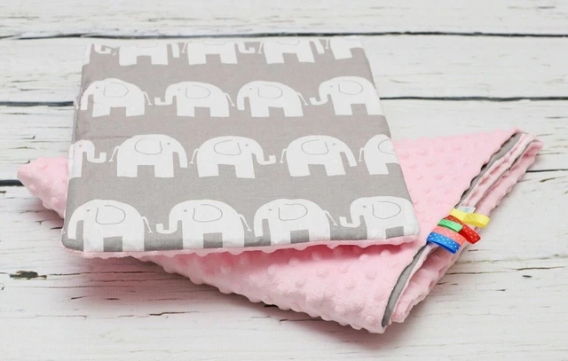 Babydecke + Kissen Set Grübchen Baumwolle weich warm 100x75cm