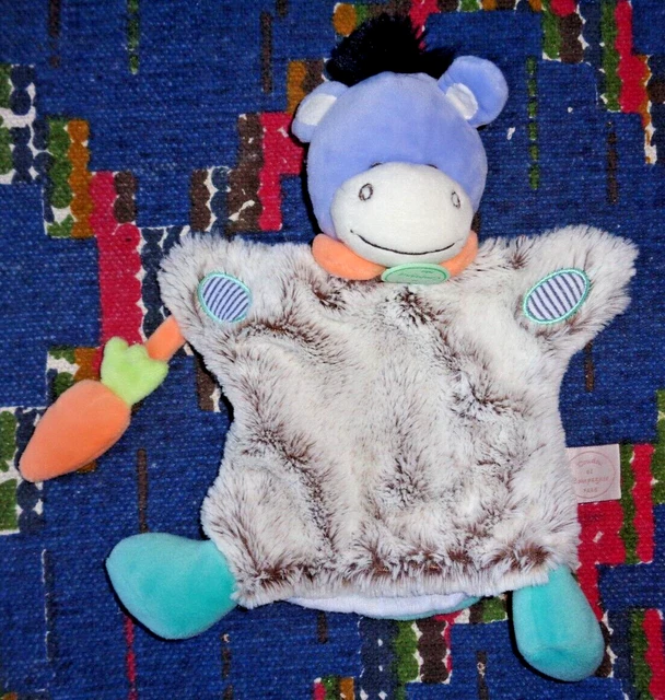 Vp/ Doudou Et Compagnie Marionnette Ane Gris Choupi Carotte Dc2900 Kom 9