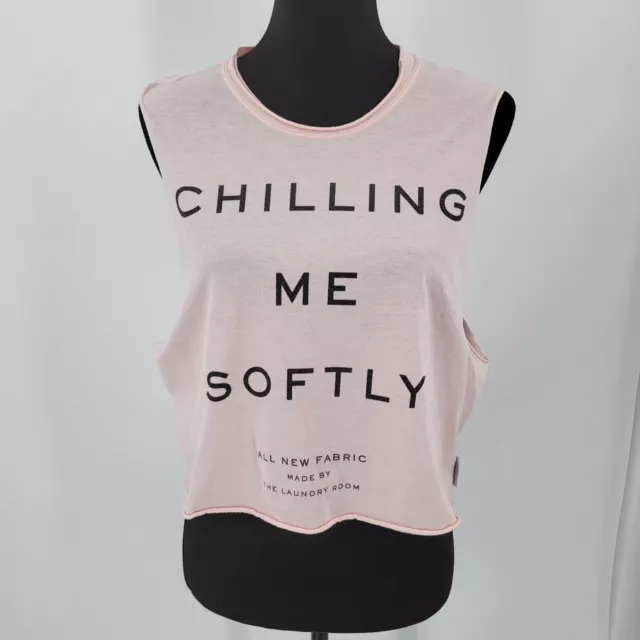 The Laundry Room Muscle Tank Women's XS / SM Chilling Me Softly Pink Black