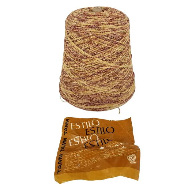 Nuevo Estilo Tamm #31I8 Marrón Variegado Máquina Tejer Hilo Cono 3673 yardas 1 lb.