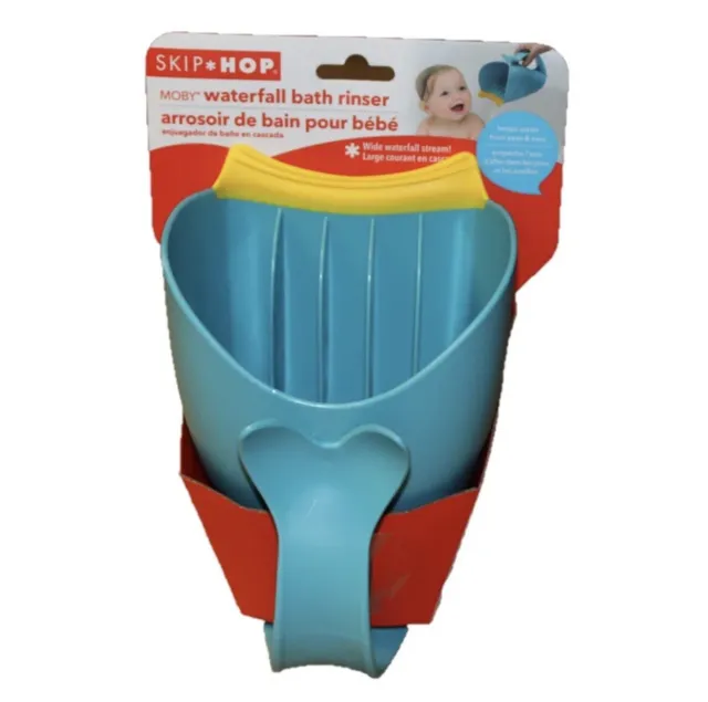 New Skip Hop Moby Waterfall Bath Rinser Baby Toddler Hair Wash Pour No Tear Blue