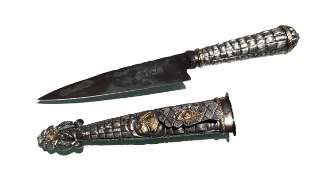 LA MOVEDIZA ARGENTINA 800 Silver & Gold Gaucho Belt Knife