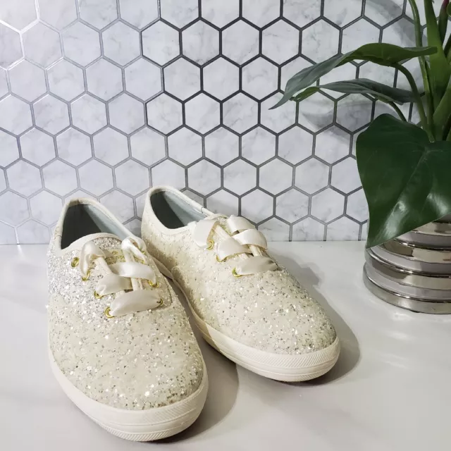 KEDS & KATE SPADE Women's Green Sparkle Sneakers Size 8.5