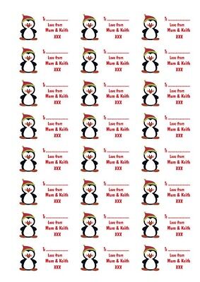 48 personalisierte Weihnachtsgeschenk Aufkleber Etiketten Geschenke Weihnachtsmann Name (XS4)