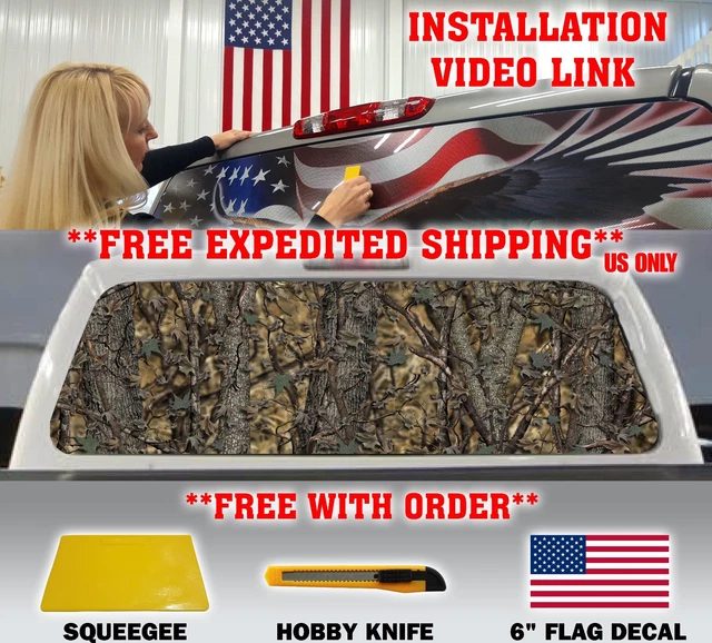 Camo Camouflage Pickup Truck Back Window Graphic Decal Tint Hunter