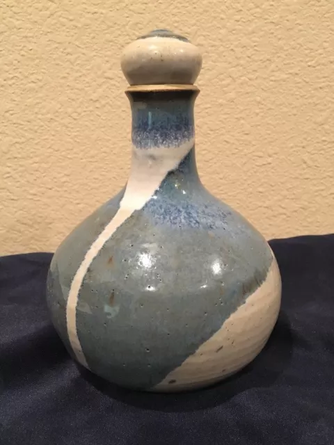 Stoneware Decanter W Stopper Vase By Gunderson