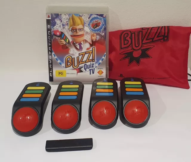 PS3 Buzz Brain of Oz Game & 4 Wireless Controllers Set