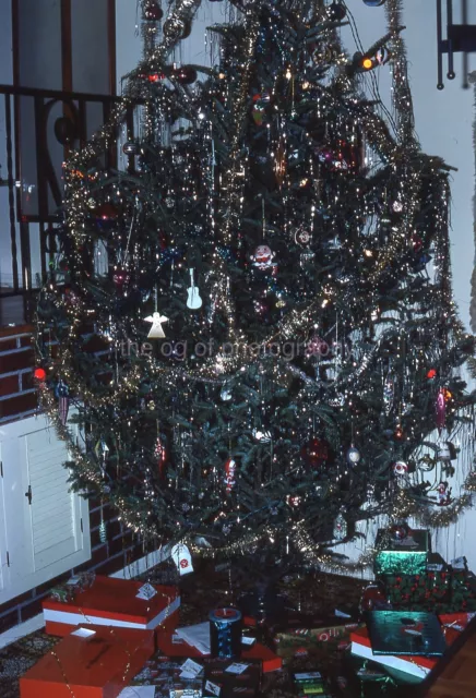 CHRISTMAS TREE 35mm SLIDE Found Photo VINTAGE Transparency ORIGINAL 36 T 3 B