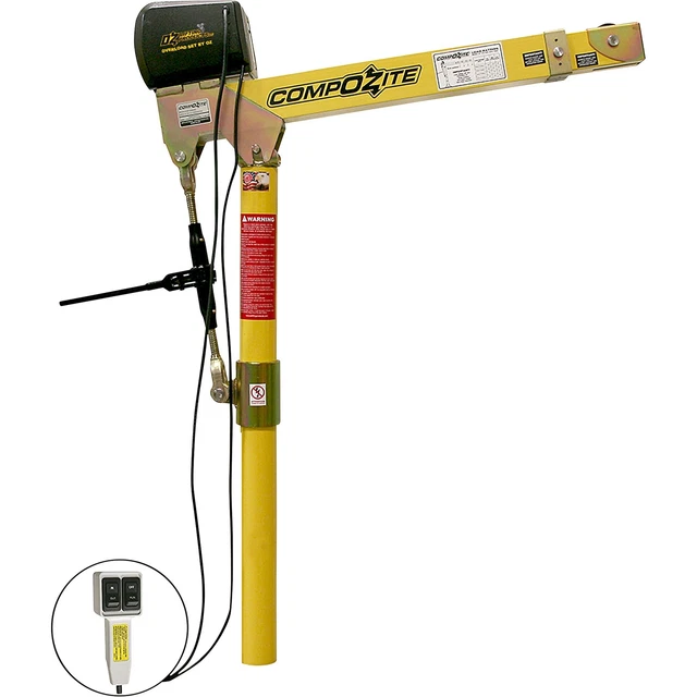 OZ CompOZite Davit Crane w/110V AC Winch 1200-Lb Cap 95in Height