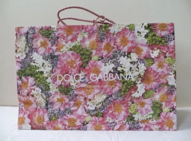 DOLCE & GABBANA Floral Print Paper Shopping Bag, 23 5/8"x15 3/4"x8", Multi Color
