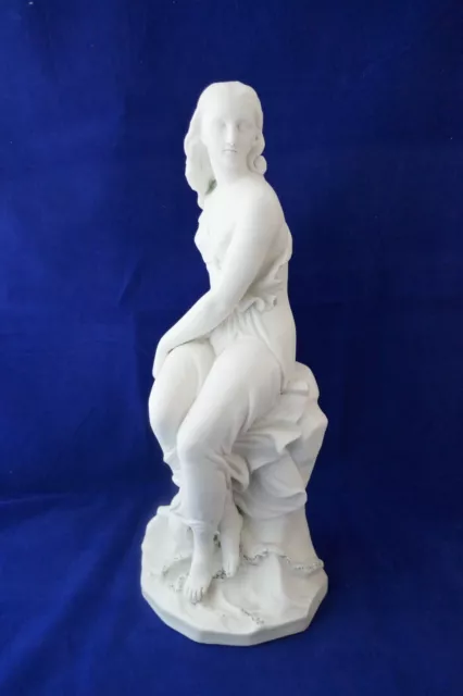 Antique MINTON Parian Ware Porcelain woman Figure Statue of MIRANDA by John Bell