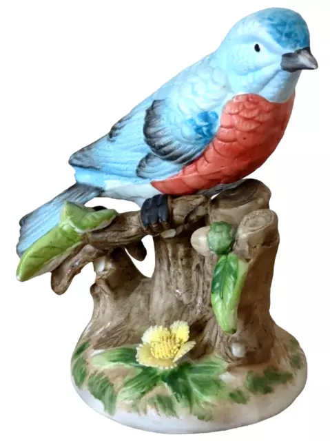 Bluebird & Flowers Ceramic Hand Painted Bird Figurine Royal Meridian™