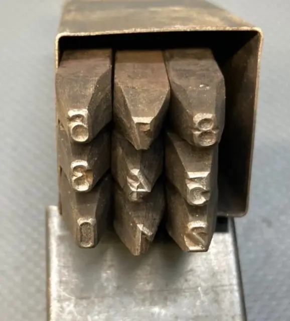 alte Schlagzahlen 4mm Vorkrieg Schlagstempel Schmied Metallbau Oldtimer [3846-6]