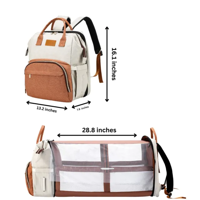 Multifunction Baby Diaper Bag with Changing Station is a Travel backpack. White 7