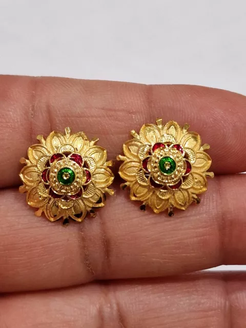 Indian Gold Plated Earrings Fashion Traditional Women Stud Earrings