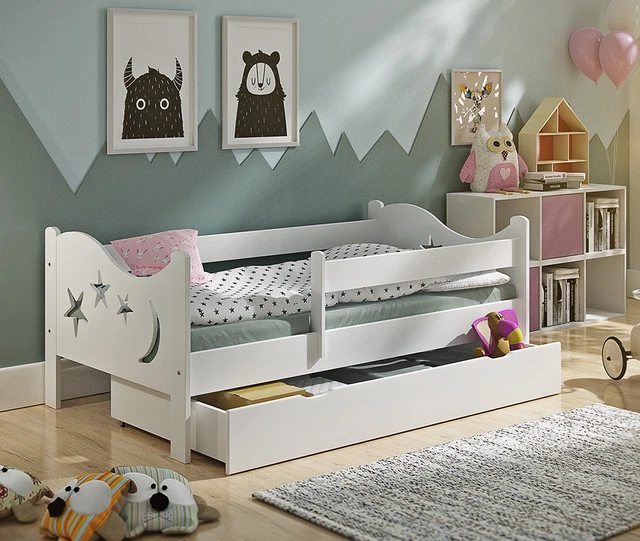 Kinderbett Chrisi NEU Massivholz Lattenrost Matratze Schublade 160x80cm 180x80cm