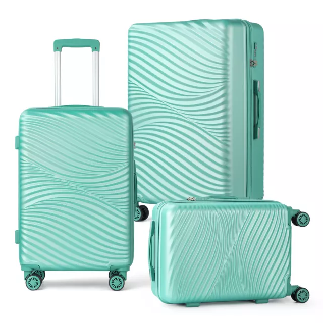 3 Piece Set Luggage Hardshell Suitcase ABS Lightweight w/TSA Lock Spinner Wheels