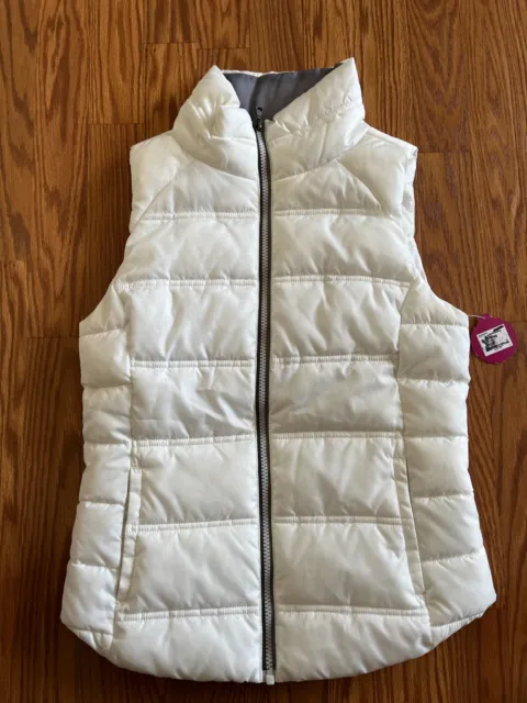NEW So Women's White Quilted Vest Size XS