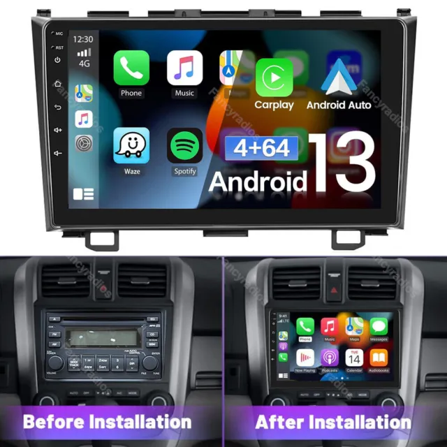 Android 13 4+64G For Honda CRV 2007-2011 Car Stereo GPS WiFi Apple Carplay Radio