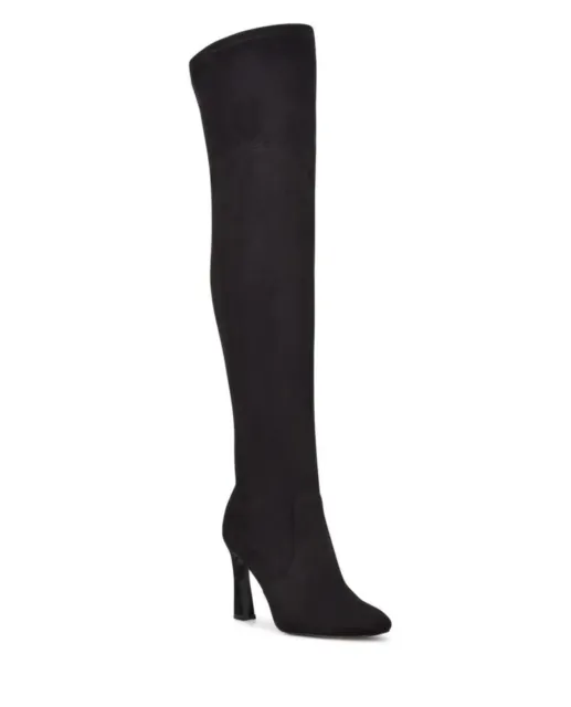 Nine West Women's Black Sizzle2 Over-the-knee Boot in faux suede size 9.5 NIB