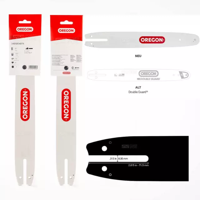 Oregon Schwert Führungsschiene 140SDEA074 Double Guard 14" 35 cm LP 1,3 mm 3/8"