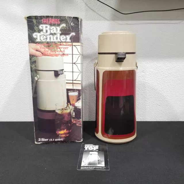 Vintage Thermos Bar Tender 1 Liter Hot Cold Drink Airpot Model