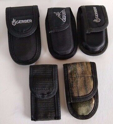 Gerber Knife Pouch Lot of 5 Multitool Nylon Black Camo & Other Brands