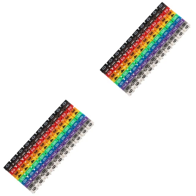 200 pcs Wire Numbers 0- 9 Cord Labels for Electronics