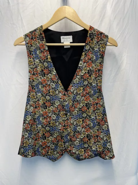 Blondettes Vintage Vest Flower Pattern One Size Fits Most