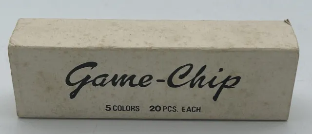 Game Chip Travel Set 100 Poker Chips 5 Colors 20 Chips Per Color Vintage