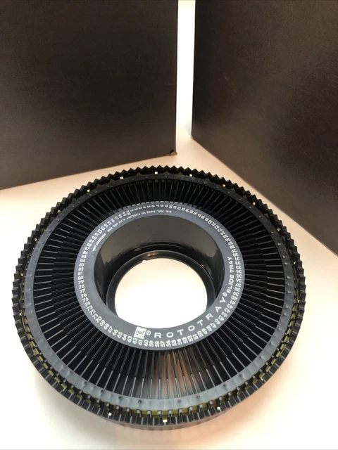 Bandeja de carrusel deslizante para 100 diapositivas, estilo GAF Rototray, vacía