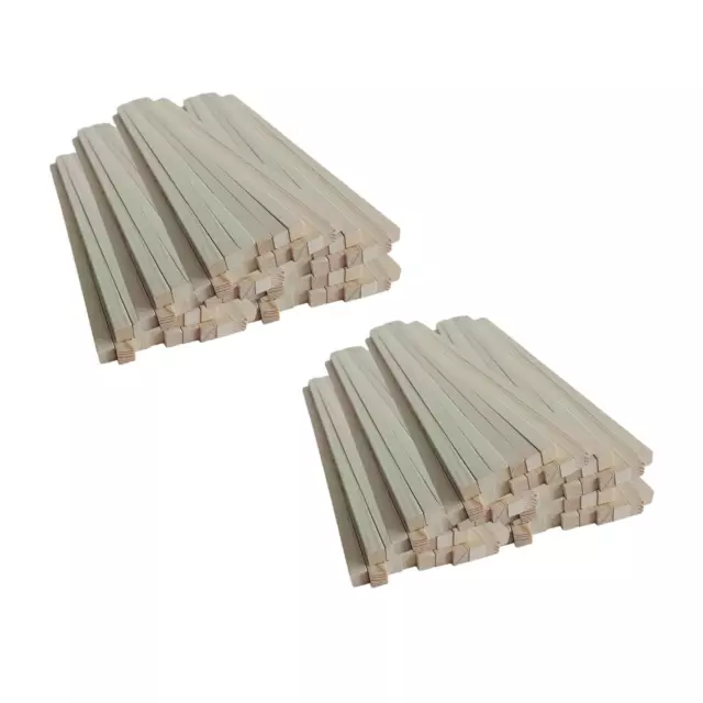 100Pcs Unfinished Wood Sticks Wooden Square Dowel Rod Carving Wood Paint Sticks