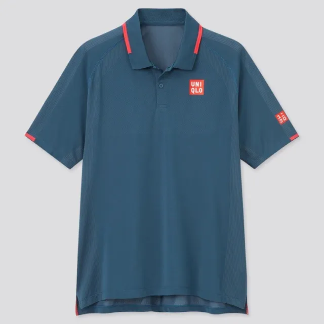 Uniqlo Size Medium Roger Federer Tennis Polo Shirt BNWT French Open Blue New