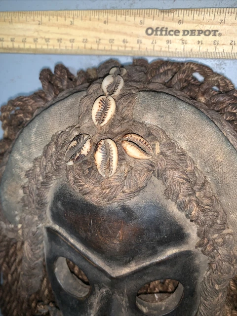 Dan Mask with Cowries and Rope Beard African mask great size OFFERS #23 3