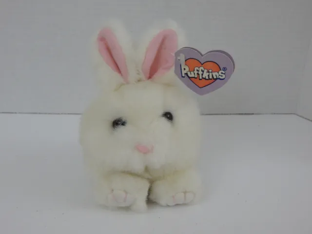Swibco * Puffkins ~ "Lucky" White Bunny Rabbit Plush w/ Hang Tag
