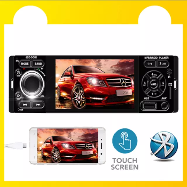 4.1" 1 Din Car Radio Touch Screen Bluetooth Stereo MP5 Player Mirror Link+Camera