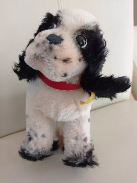 Orig. STEIFF Hund Cocker Spaniel COCKIE Mohair mit Knopf und Fahne selten