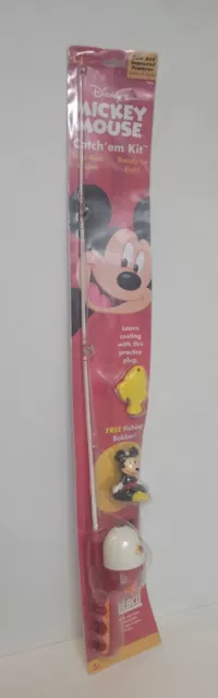 2001 DISNEY MICKEY Mouse RED Fishing Pole Catch 'Em Kit Rod & Reel Zebco  $45.59 - PicClick